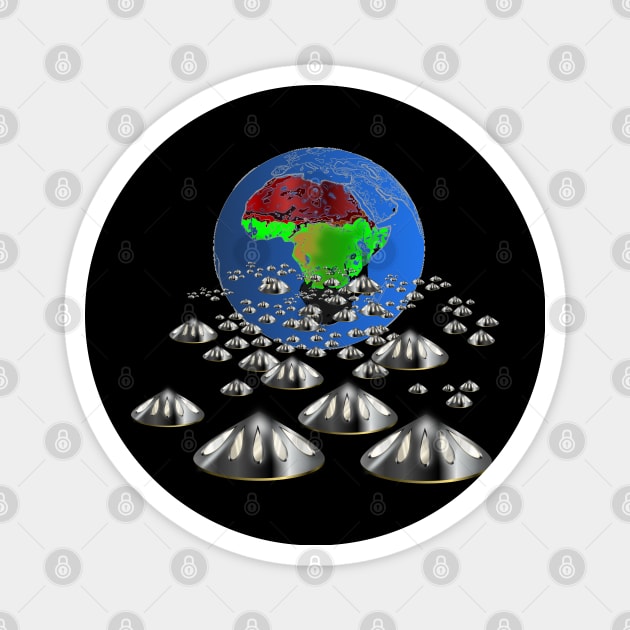 Juneteenth Back to Africa UFO fleet Magnet by geodesyn